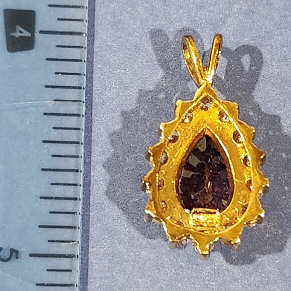 Pear Shaped Amethyst Pendant, 1 inch in length (no chain) - Picture 4 of 6
